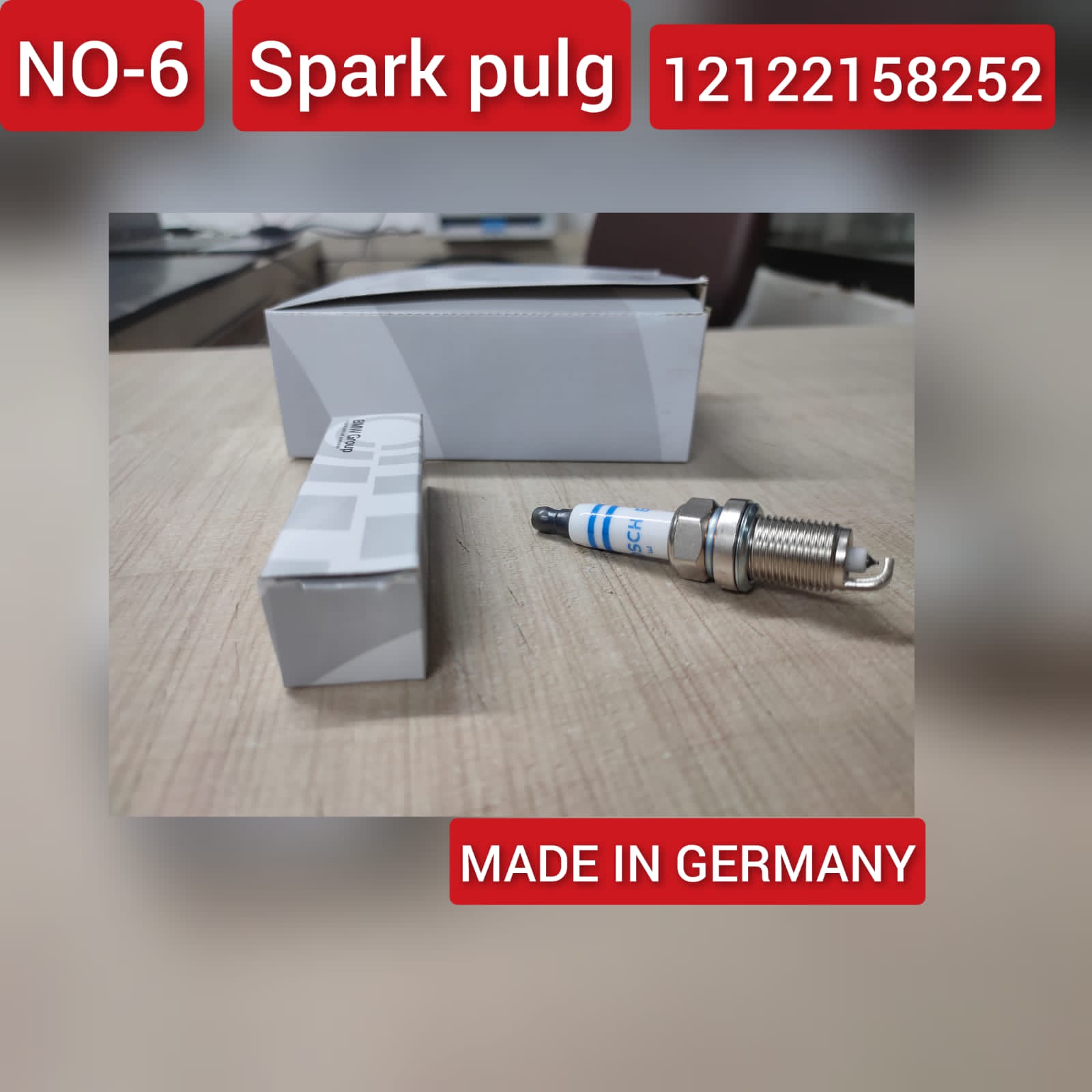 Spark Plug Made In Germany 12122158525 For BMW 3 Series E90 & X1 E84, X5 E70 Tag-S-06