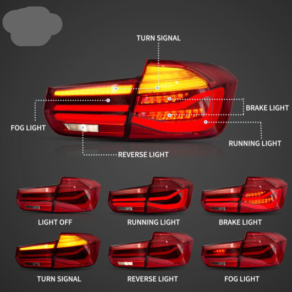 Upgrade Complete Tail Light Assy Set ( Upgrade Normal To LCI Model) Plug And Play No Need To Change Bumper Compatible With BMW F30 (2012-15) Tag No.3