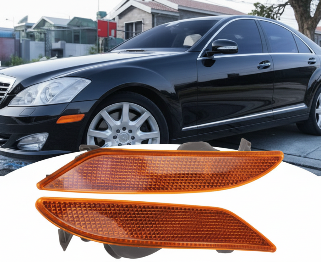 Front Bumper Side Marker Light Lamp Left 2218200121 & Right 2218200221 Compatible with Mercedes Benz S-CLASS W221 2007-2009 Tag-FBL-12