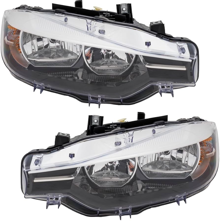Headlight Headlamp Left 63117365599 & Right 63117365600 (Without Blaster) Compatible With  BMW 3 Series F30  (2016-2019) Projector