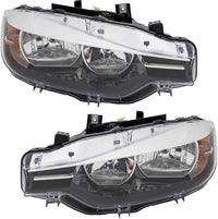 Headlight Headlamp Left 63117365599 & Right 63117365600 (Without Blaster) Compatible With  BMW 3 Series F30  (2016-2019) Projector