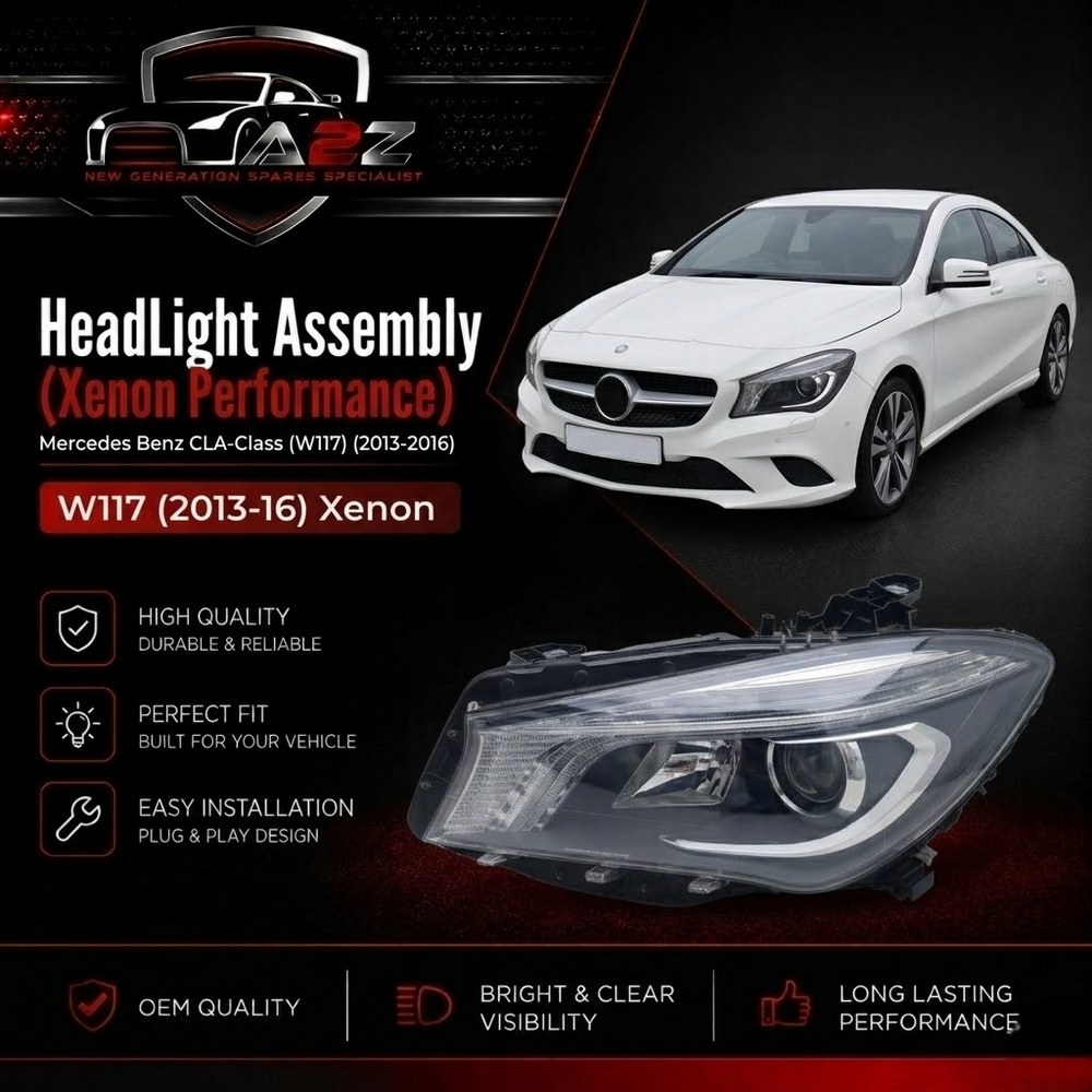 Complete Headlight Assembly (Xenon Performance) Left A1179066300 A1178204261 & Right A1179066400 Compatible With Mercedes Benz CLA-Class (W117) (2013-2016) Tag No.107