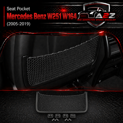 Black Seat Storage Pocket Cover 1669100003-9H23 Compatible With Mercedes Benz R-Class W251 & GL-Class W164 & GLE