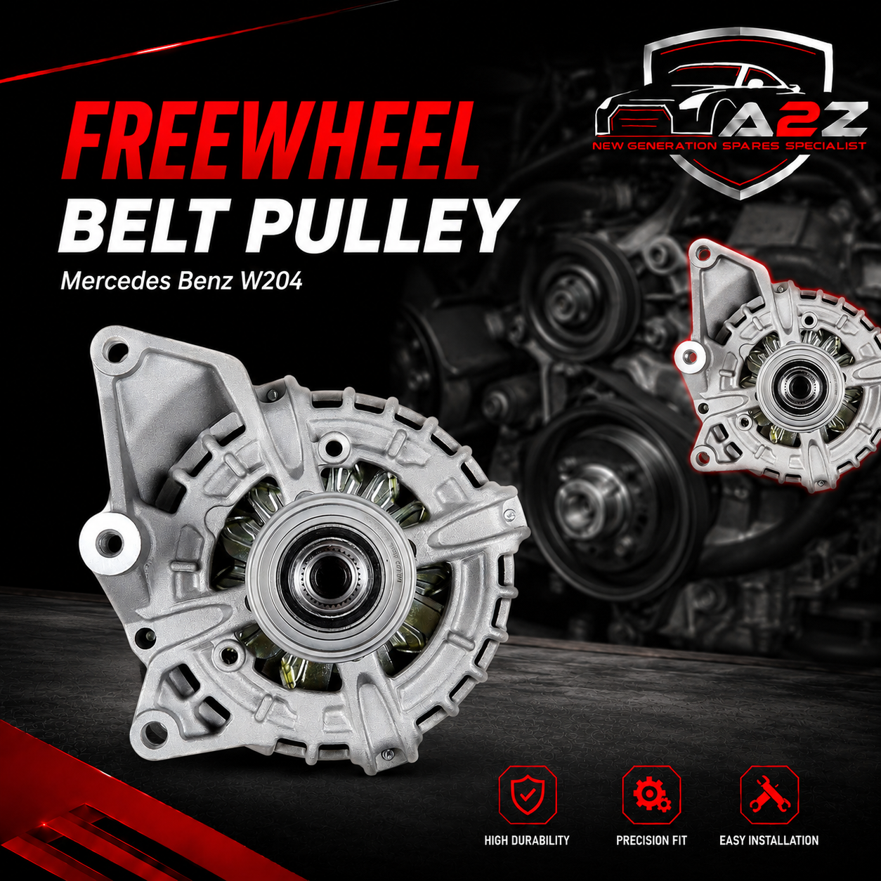 Freewheel Belt Pulley 0009061822 Compatible With Mercedes Benz W204