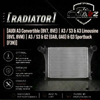 Radiator 5Q0145803N Compatible With AUDI A3 Convertible (8V7, 8VE) | A3 / S3 &  A3 Limousine (8VS, 8VM) | A3 /S3 &  Q2 (GAB, GAG) &  Q3 Sportback (F3N)
