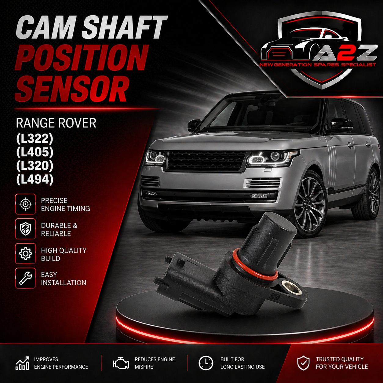 Cam Shaft Position Sensor LR058405 Compatible With RANGE ROVER III (L322) RANGE ROVER IV (L405) RANGE ROVER SPORT I (L320) RANGE ROVER SPORT II (L494)