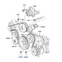 Front Auxillary Drive Belt LR013697 Compatible With Land Rover & Discovery III (L319) | LR3 &  Discovery III Van (L319) &  DiscoveryIV (L319) | LR4 & Range  Rover Sport I (L320)