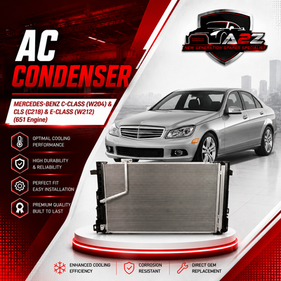 AC Condenser A2045000254 A2045000154 Compatible with MERCEDES-BENZ C-CLASS (W204) & CLS (C218) & E-CLASS (W212) (651 Engine)
