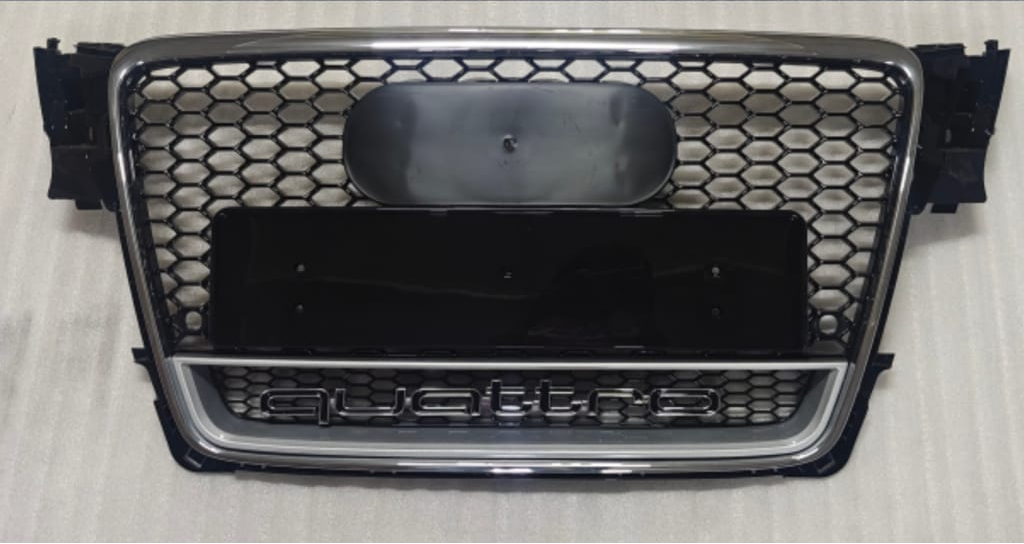 RS4 Quattro Silver Honeycomb Show Grill Compatible With Audi A4 B8(2009-12) Tag No.4
