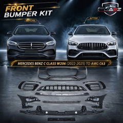 A To Z Compatible With Mercedes Benz C Class W206 (2022-2025) Front Bumper Upgrade Convert To Amg C63 Bumper Body Kit Gc W206-003 CC-9542 (Shipping Cost Not Included In Price)