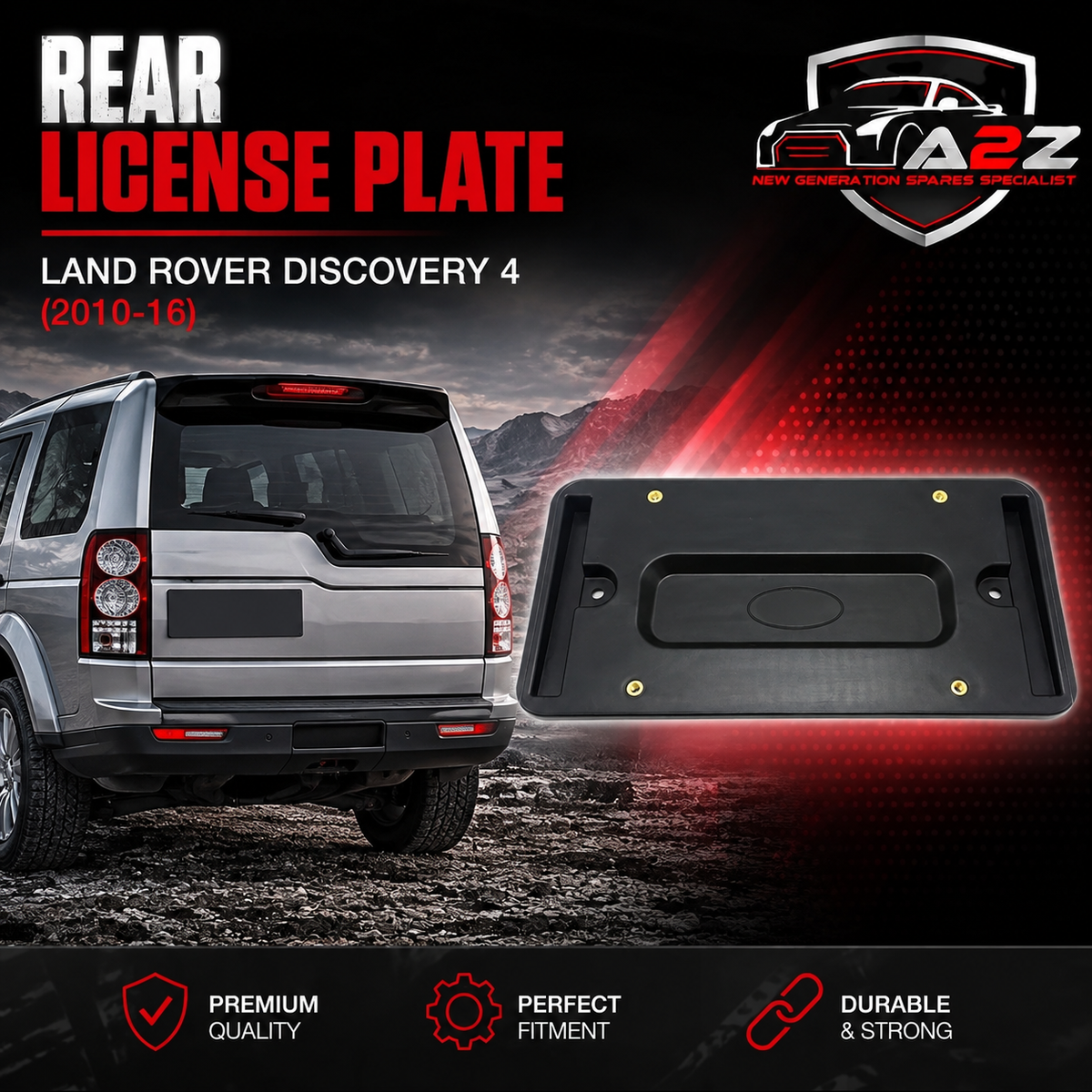 Rear License Plate LR019327 Compatible With Land Rover Discovery 4 (2010-16)