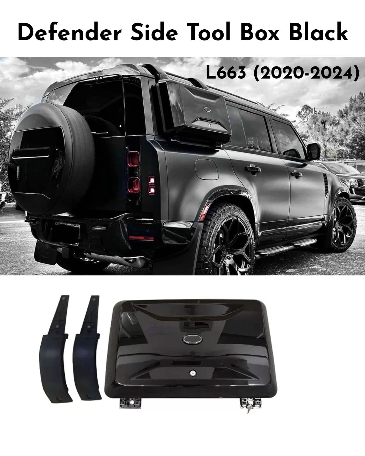 Side Tool Box (Gloss Black) Compatible With Land Rover Defender L633 (2020-2024)