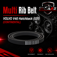 Multi Rib Belt 6PK1555 3473198 Compatible With VOLVO V40 Hatchback (525) (CONTINENTAL)