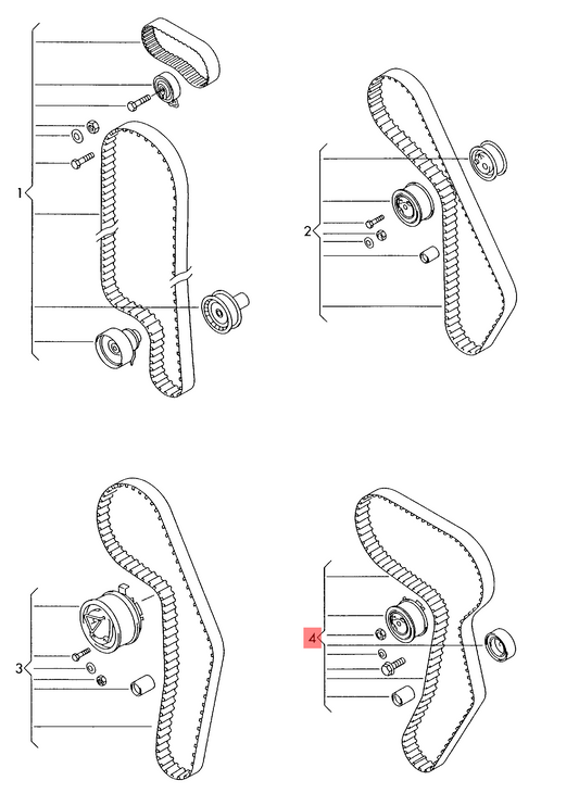 Timing Belt Kit CT1044K1 038198119E Compatible With SKODA OCTAVIA I (1U2) OCTAVIA I Combi (1U5) (CONTINENTAL)