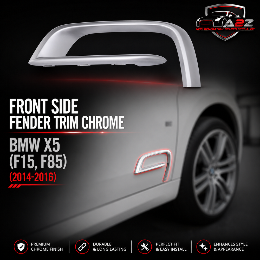 Front Side Fender Trim Chrome Left 51117308043 & Right 51117308044 Compatible With BMW X5 (F15, F85) (2014-2016) Tag No.492