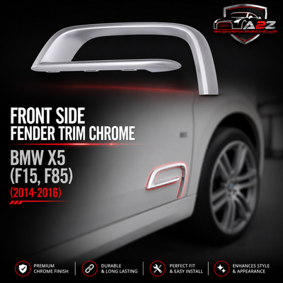 Front Side Fender Trim Chrome Left 51117308043 & Right 51117308044 Compatible With BMW X5 (F15, F85) (2014-2016) Tag No.492