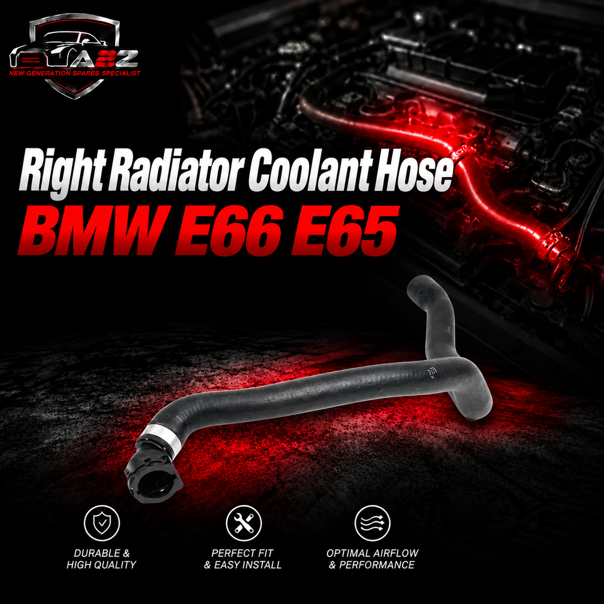 Right Radiator Coolant Hose 64218377699 Compatible With BMW E66 E65