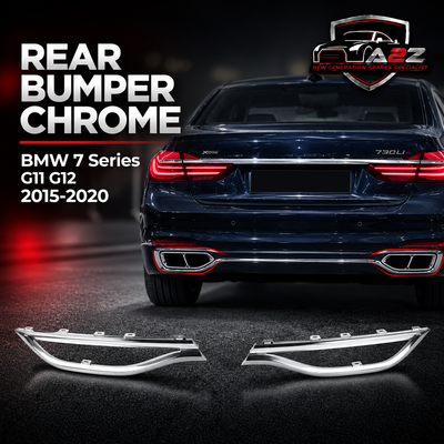Rear Bumper Chrome Left 51127369919 & Right 51127369920 Compatible With BMW 7 Series G11 G12 2015-2020 Tag No.74