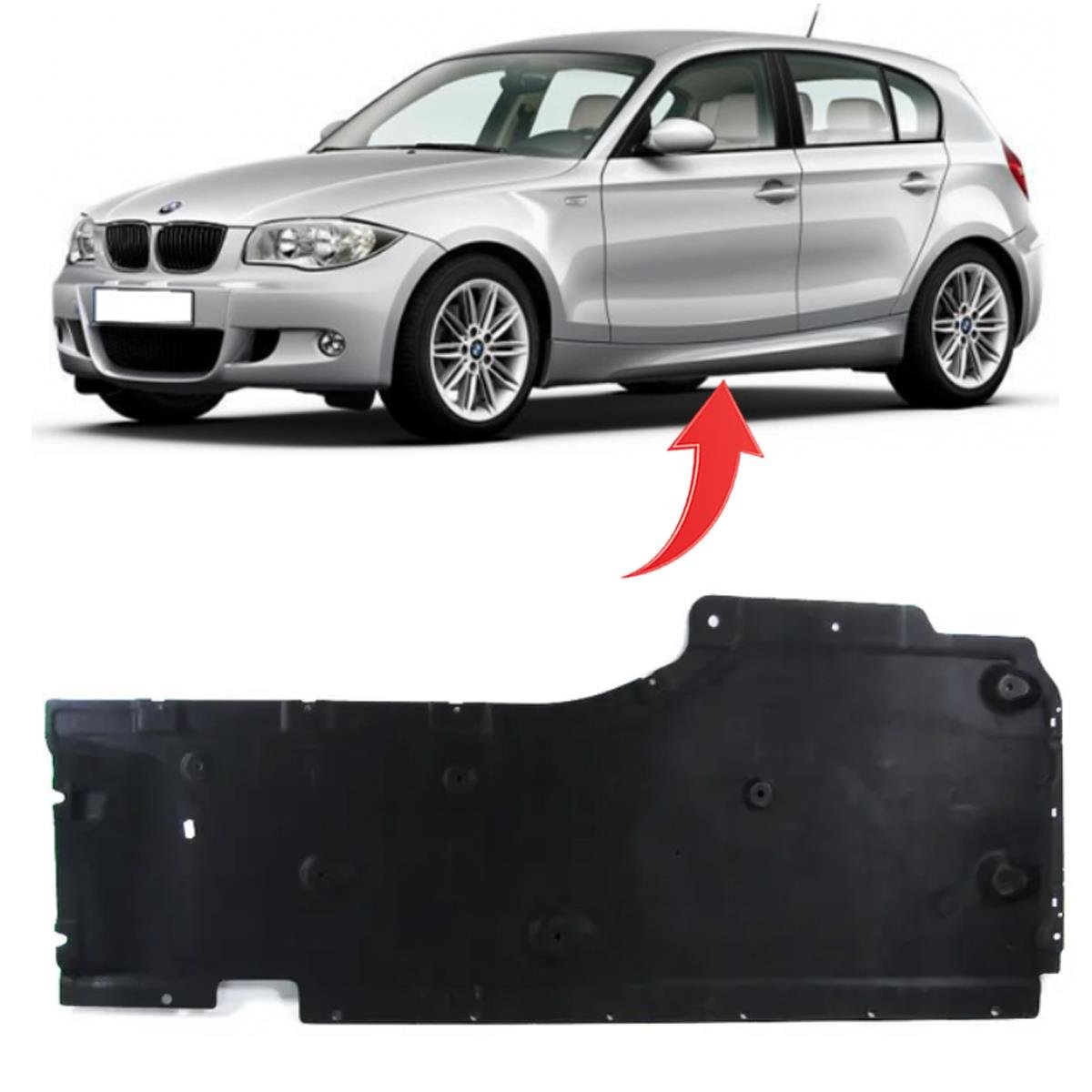 Left Lateral Underbody Shield 51757059389 Compatible With BMW E87 (2008)