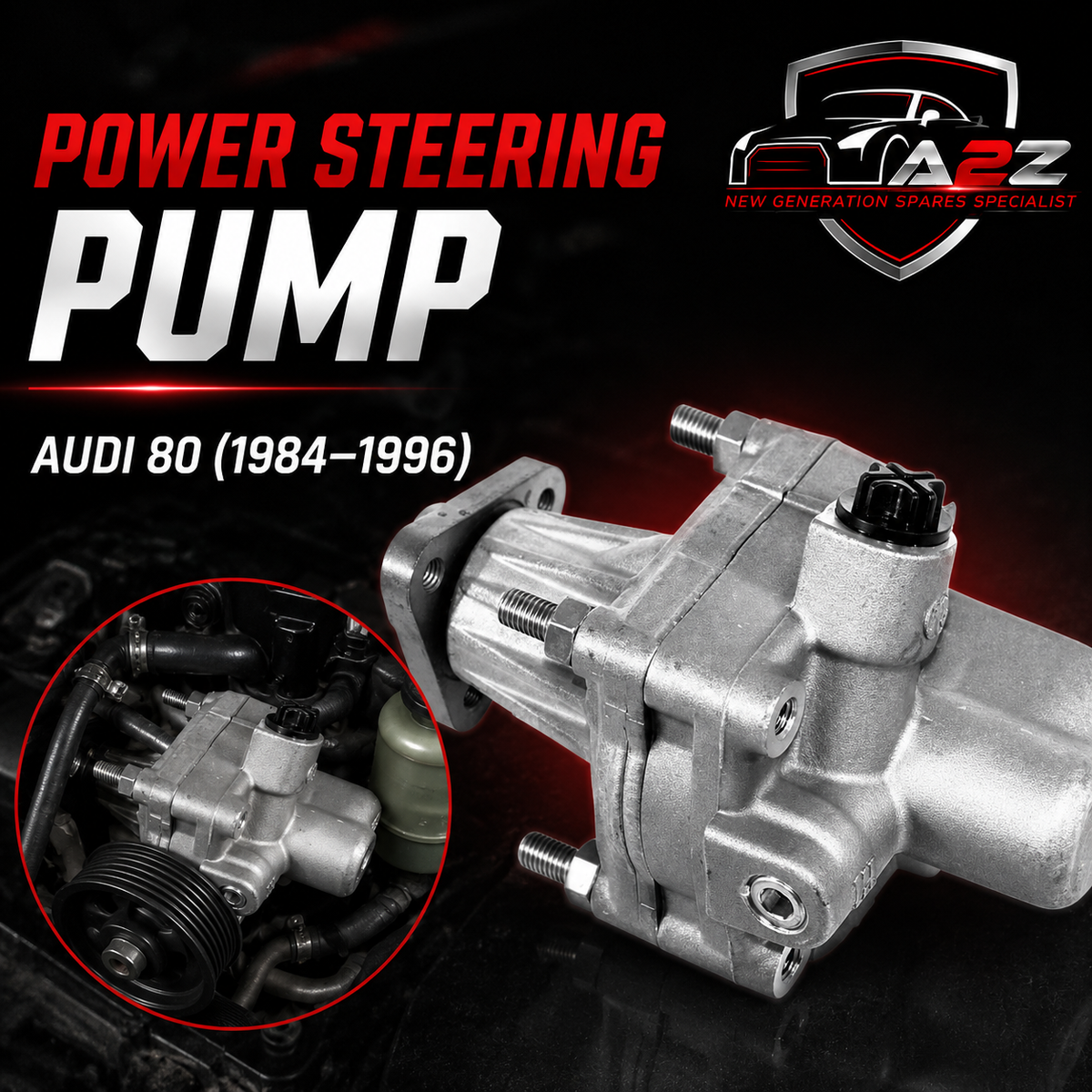 Power Steering Pump 050145155 A /8G0145155 Compatible With AUDI 80 (89, 89Q, 8A, B3) AUDI COUPE (89, 8B) AUDI CABRIOLET (8G7, B4) AUDI 80 (8C, B4) AUDI 80 Avant (8C, B4) AUDI 90 (89, 89Q, 8A, B3)