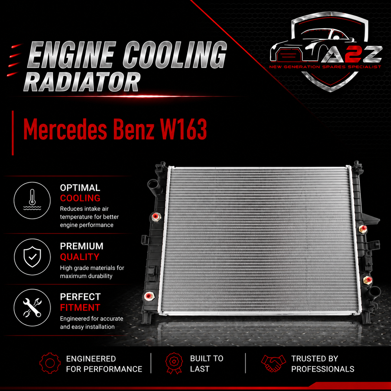 Engine Cooling Radiator 1635000003 Compatible With Mercedes Benz W163