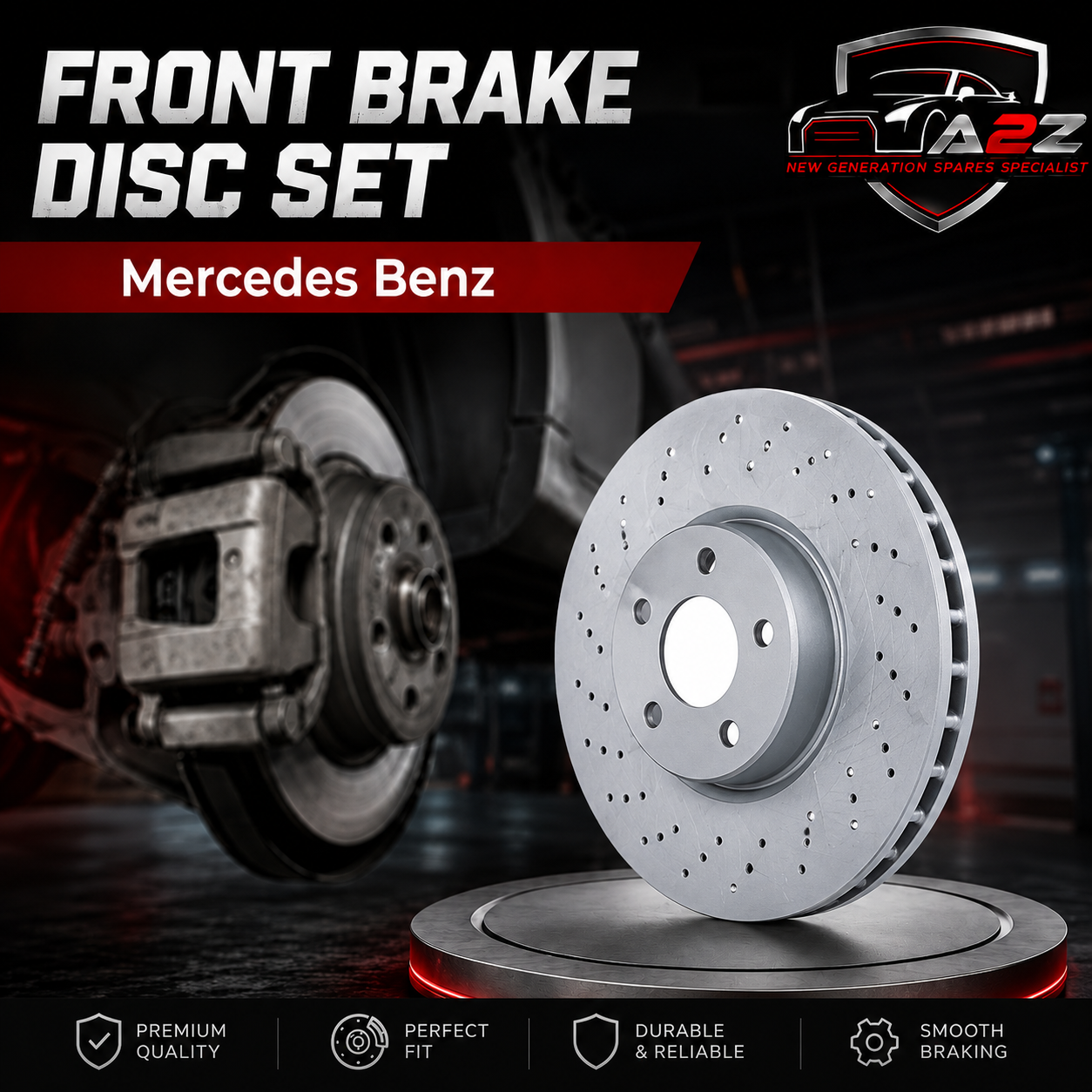Front Brake Disc Set 2204210912 Compatible With Mercedes Benz