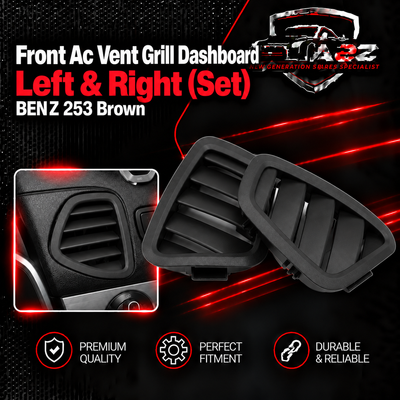 Front Ac Vent Grill Dashboard  Left & Right (Set) 25368038028 Compatible With BENZ 253 Brown