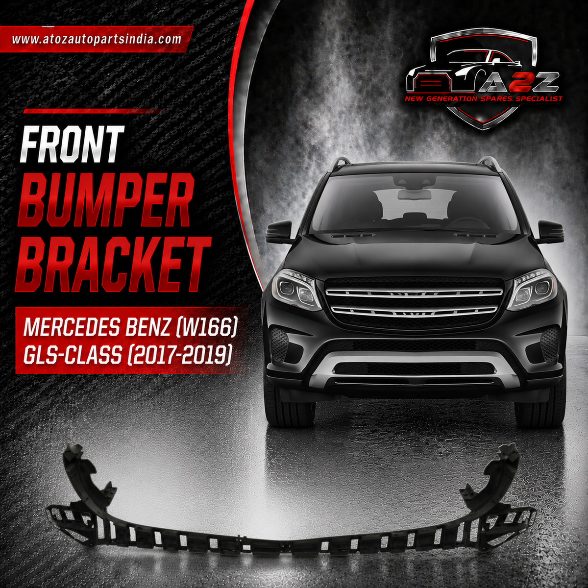 Front Bumper Bracket A1668854965 1668854965 Compatible With Mercedes Benz (W166) GLS-Class (2017-2019) Tag No.607