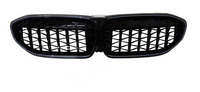 Diamond Black Show Grill With LED Light Compatible With BMW = G20 (2019-22) No.13