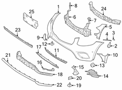 Front Bumper Bracket 2538858703 Compatible With Mercedes-Benz GLC-CLASS W253 (2020-2022) Tag No.992