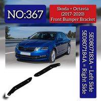 Front Bumper Bracket Set Left 5E0807183A & Right 5E0807184A Compatible With Skoda Octavia (2017-2020) Tag No.367