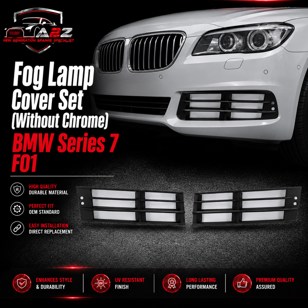 Fog Lamp Cover Set (Without Chrome) Left 51117295276 & Right 51117295275 Compatible With BMW Series 7 F01