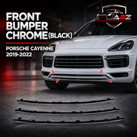 Front Bumper Chrome (BLACK) 9Y0807179041 9Y0807179A041  9Y0807179B041 Compatible With PORSCHE CAYENNE 2019-2022 (Set Of 3)Tag No.156