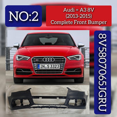 Complete Front Bumper 8V5807065JGRU Compatible With Audi A3 8V (2013-2015) Tag No.2