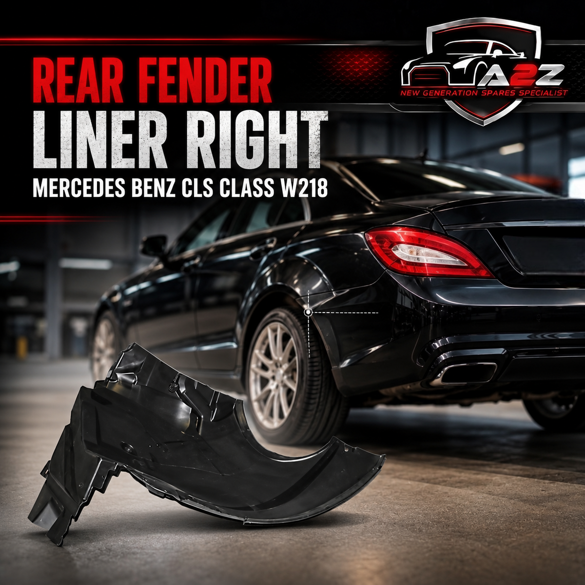 Rear Fender Liner Right 2186900364 Compatible With Mercedes Benz CLS Class W218