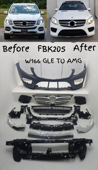Front Bumper Kit Compatible With Mercedes Benz W166 GLE Upgrade To Mercedes Benz AMG (2016-2019) Tag No.FBK.205 (Shipping Cost Not Included In Price)