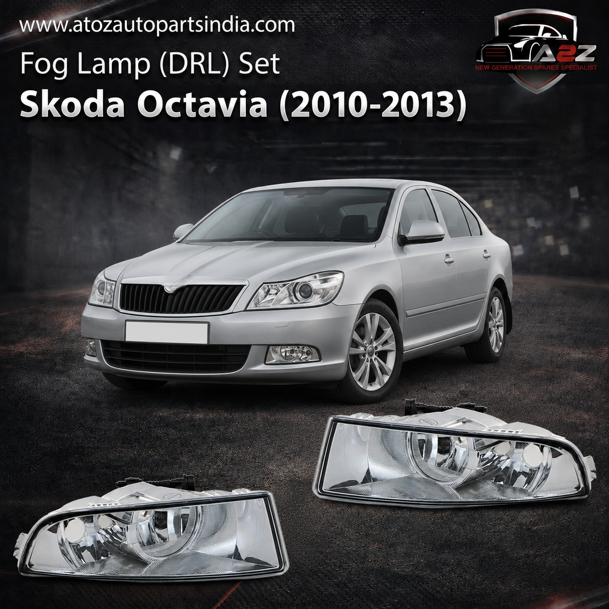 Fog Lamp (DRL) Set Left 1Z0941701C & Right 1Z0941702C Compatible With Skoda Octavia (2010-2013) Tag No.180