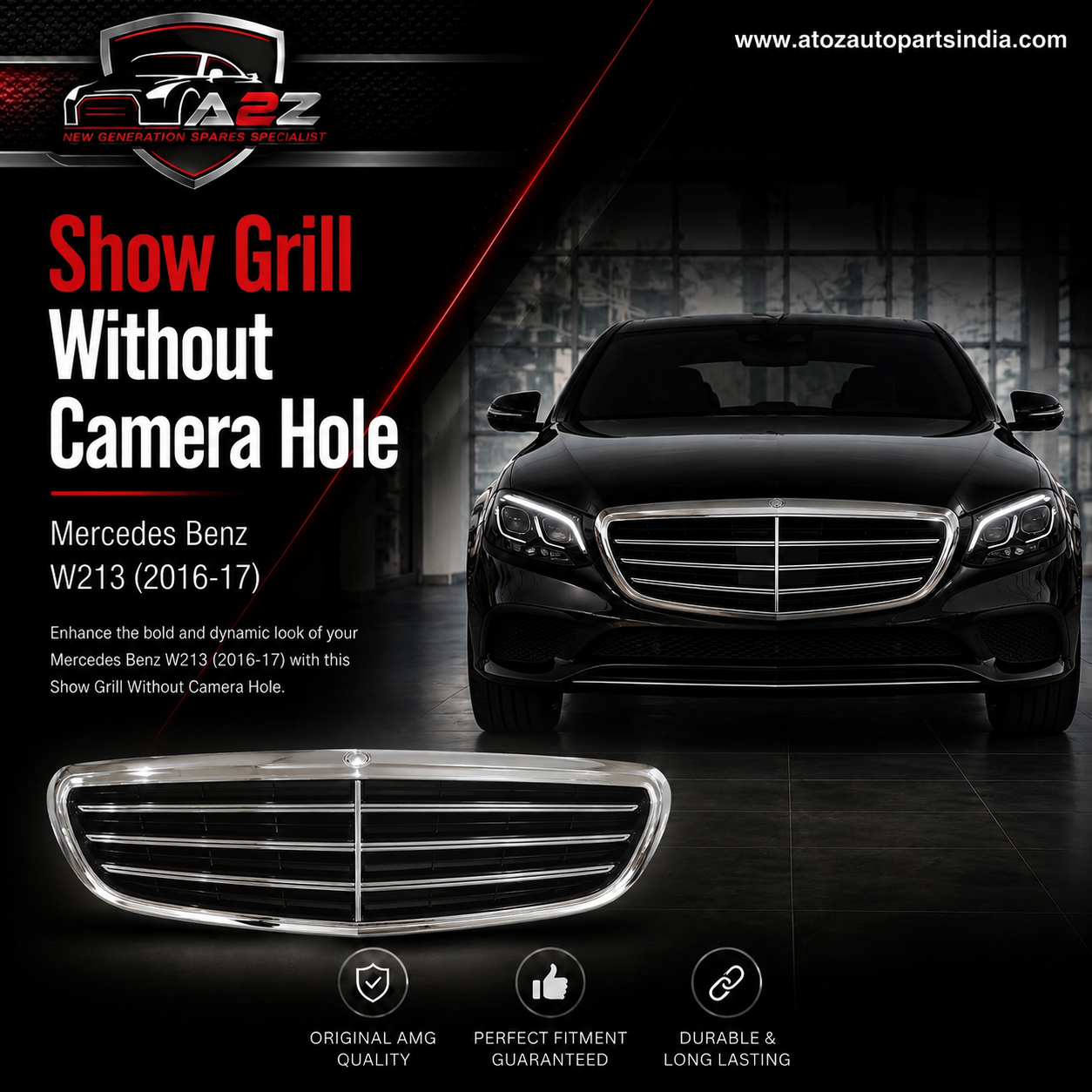 Show Grill Without Camera Hole 2138800683 A2138800683 Compatible With Mercedes Benz W213 (2016-17) Tag No.84