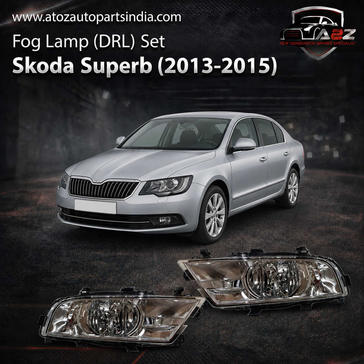 Fog Lamp (DRL) Set Left 3T0941701C 3TD941699A & Right 3T0941702C 3TD941700A Compatible With Skoda Superb (2013-2015) Tag No.178