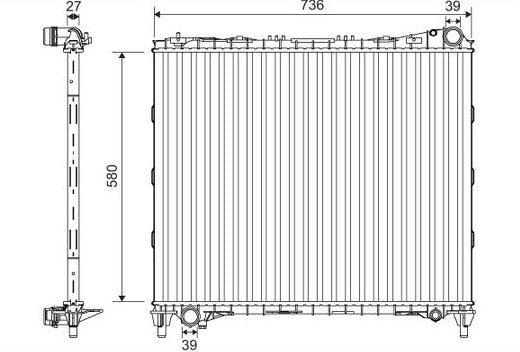 Radiator LR034553 Compatible with  LAND ROVER RANGE ROVER IV (L405) &  RANGE ROVER SPORT II (L494)