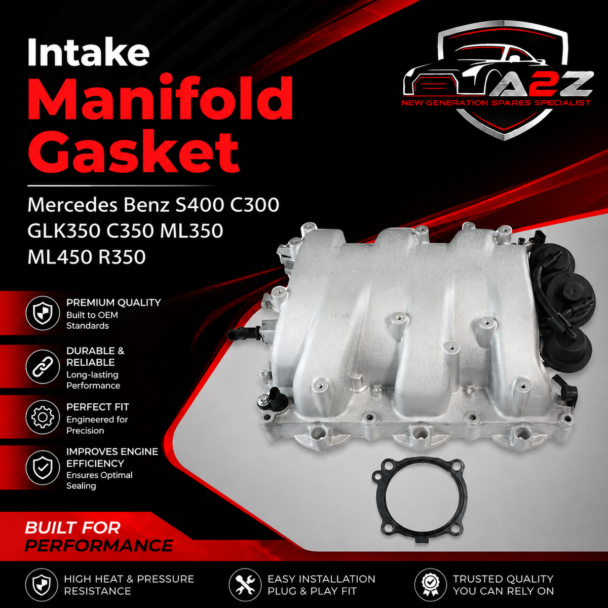 Intake Manifold A2721402401 A2721402101 A2721402201 Compatible With Mercedes Benz S400 C300 GLK350 C350 ML350 ML450 R350