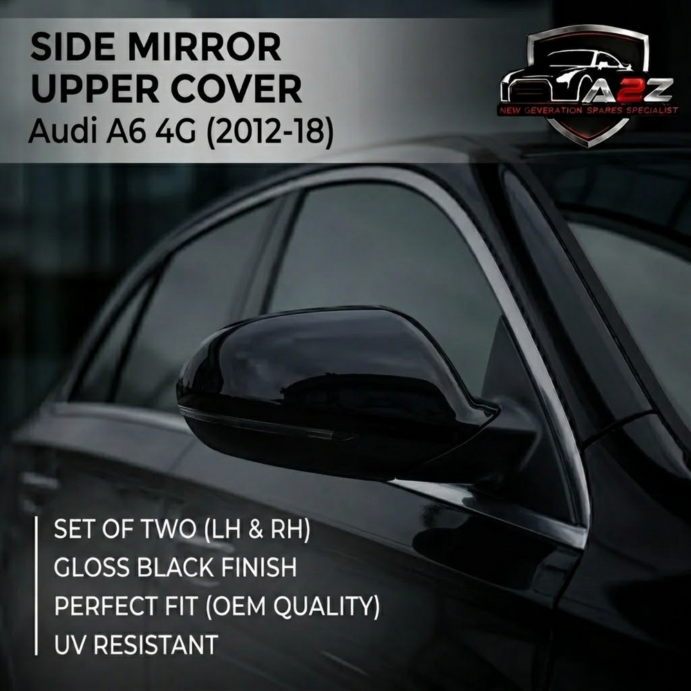 Side Mirror Upper Cover Right 4G0857528 & Left 4G0857527 Compatible With Audi A6 4G (2012-18)