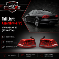 Tail Light Left 3AD945207 3AD945207A 3AD945207D 3AE945207B  & Right 3AD945208 3AD945208A 3AD945208D 3AE945208B (4 Pin) Compatible With VW PASSAT B7 (2010-2014) No.167