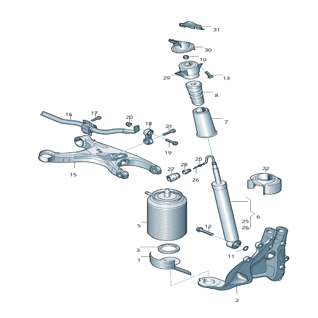 Rear Air Suspension Shock Absorber 4G0616031  4G0616031T 4G0616031AD 4G0616031L Compatible With AUDI A6 C7 (4G2, 4GC) | A6 / S6