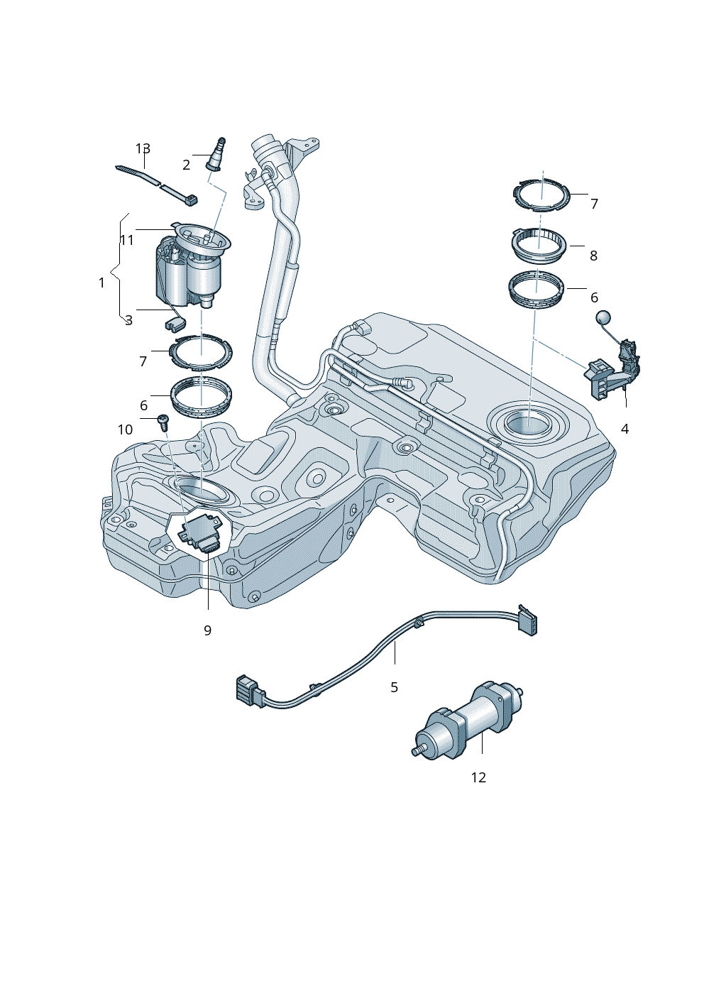 Fuel Pump 4G0919673C Compatible With AUDI A6 A7 Tag-F-74
