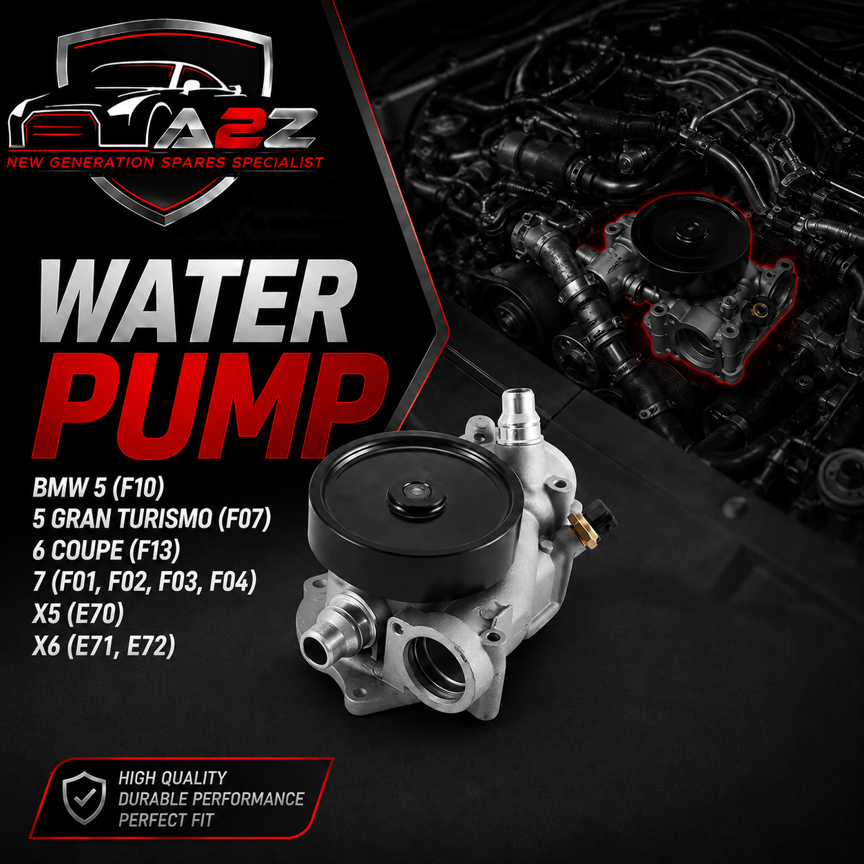Water Pump 11517548263 & 11517548264 Compatible With BMW 5 (F10) 5 Gran Turismo (F07) 6 Coupe (F13) 7 (F01, F02, F03, F04) X5 (E70) X6 (E71, E72) Tag No.95