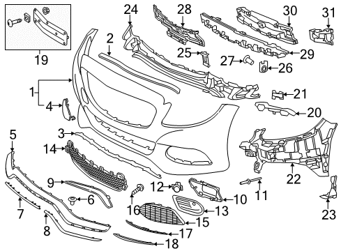 Front Upper Bumper Bracket 2058853365 Compatible With Mercedes-Benz C-CLASS W205 (2015-2018) Tag No.793