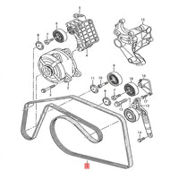 Multi RIB Belt 6PK2498 059903137AE 0125130707 Compatible With AUDI A4 B8 (8K2) | A4 / S4, A6 C6 (4F2) | A6 / S6, Q5 (8RB) (CONTINENTAL)