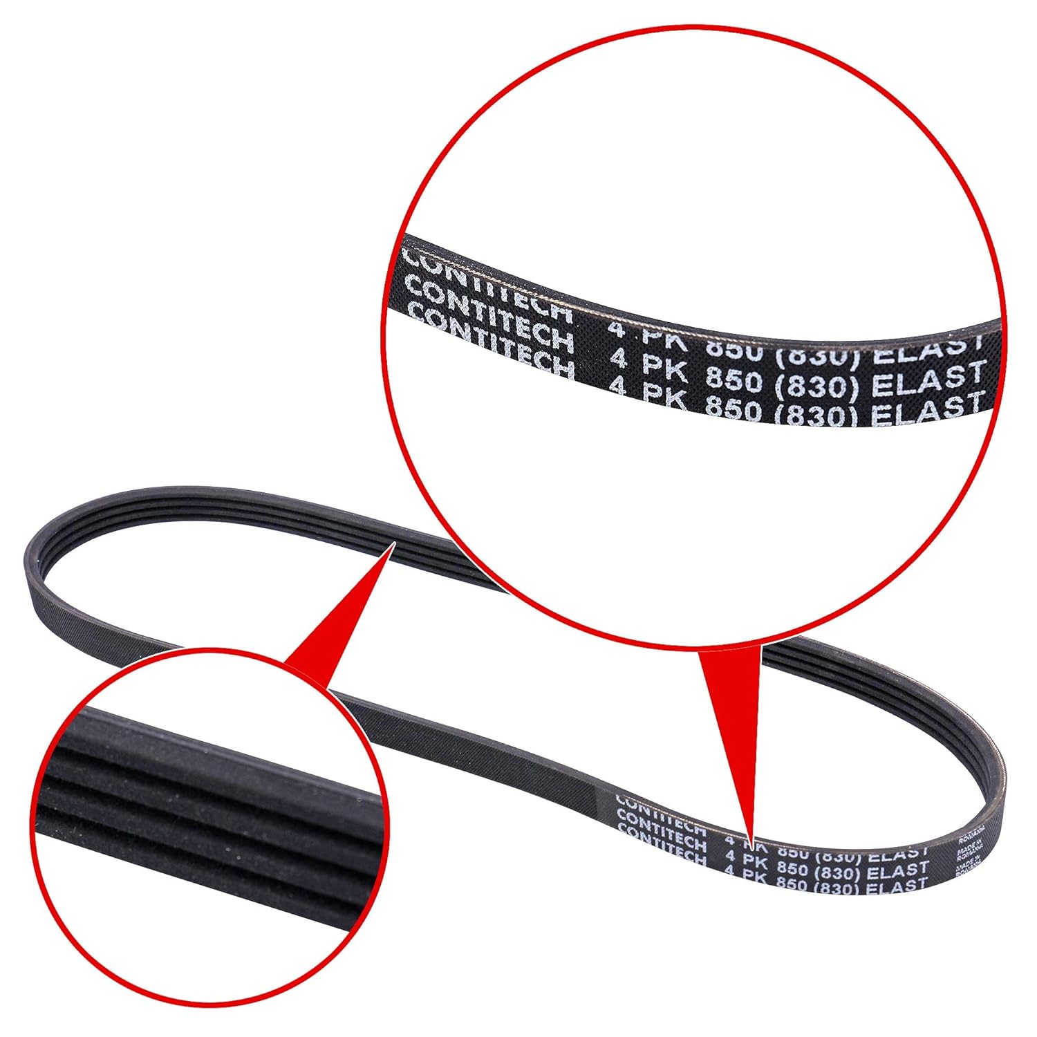 Elast Multi Rib Belt 4PK850 ELAST 11287631826 Compatible With BMW 5 (E60), 7 (E65, E66, E67) (CONTINENTAL)