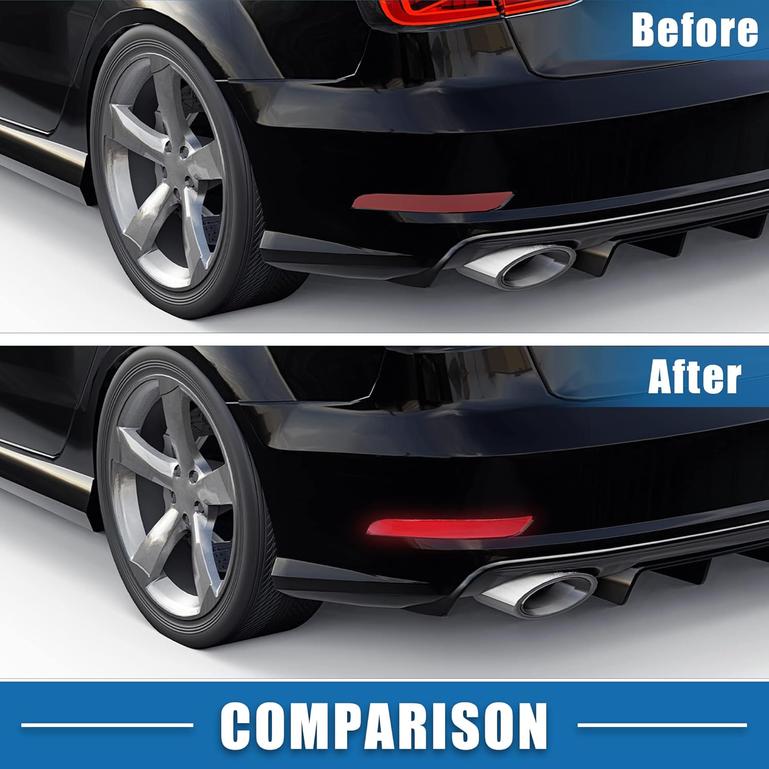 Rear Bumper Reflector Compatible With Mercedes Benz GL W164  Rear Bumper Reflector Left 1648200974 & Right 1648201074 Tag No.104